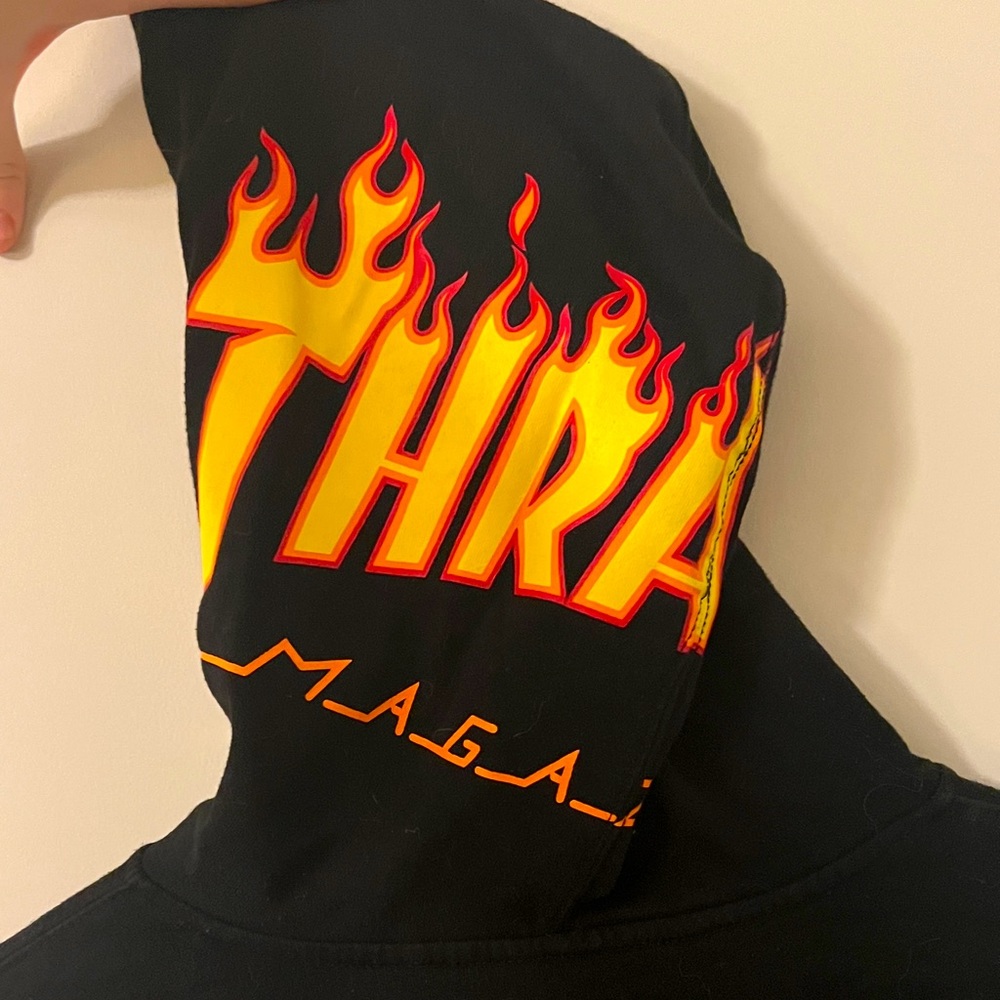 Vans x Thrasher black flames hood